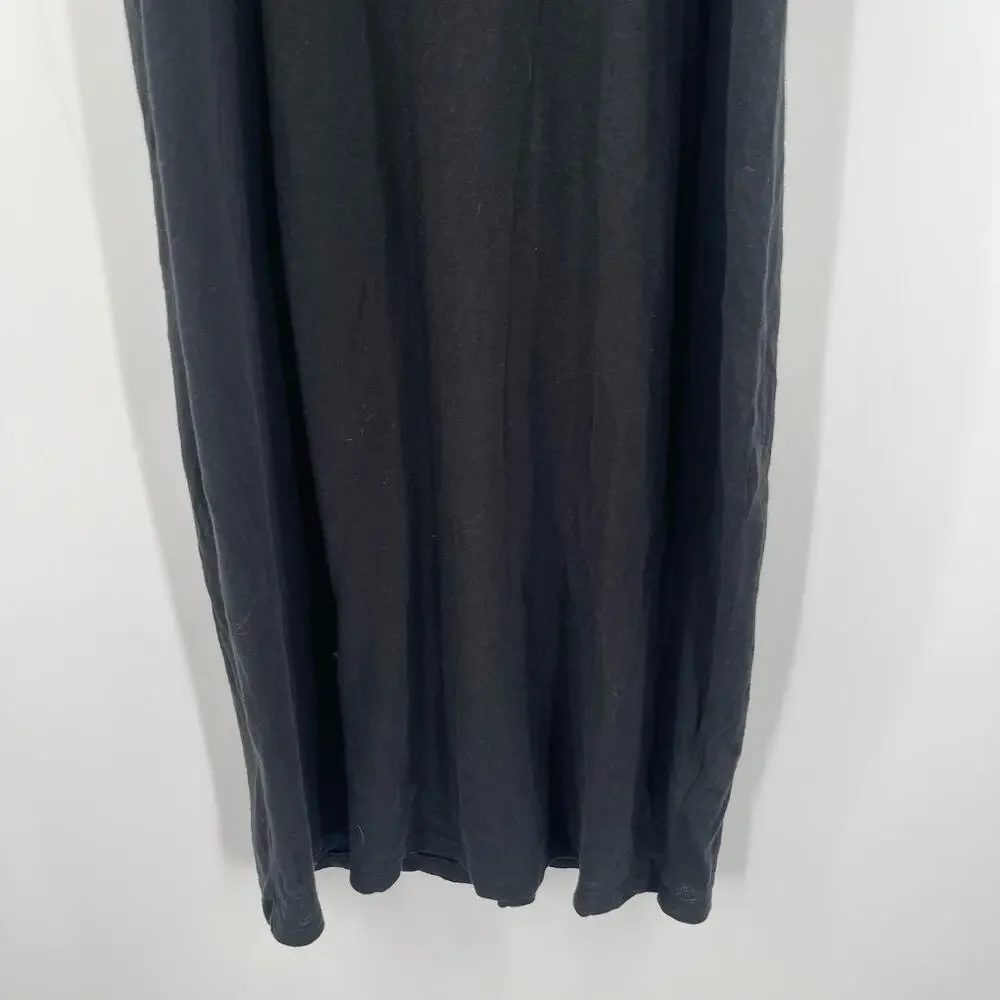 NATION LTD Dress Size Medium Elliot Ruffle Sleeve Black Pima Cotton Linen Blend - Picture 11 of 15